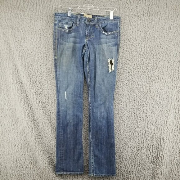 William Rast Jeans Womens 27 Tall Blue Sadie Straight Leg Stretch Denim *Read* - Picture 1 of 12